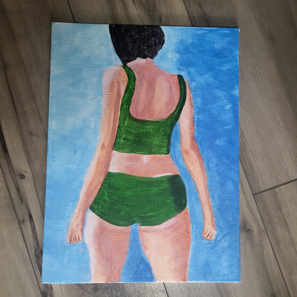 Original signed painting of The Sunbather